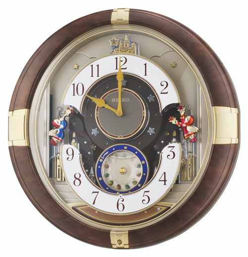 Seiko QXM333BRH Trumpeting Angels Melodies In Motion Wall Clock