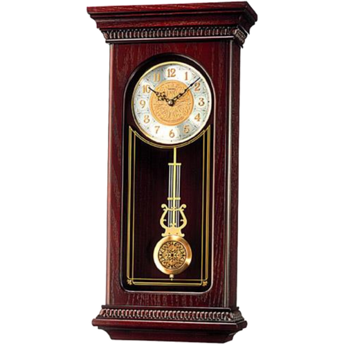 QXH008BLH Pendulum Wall Clock, Brown