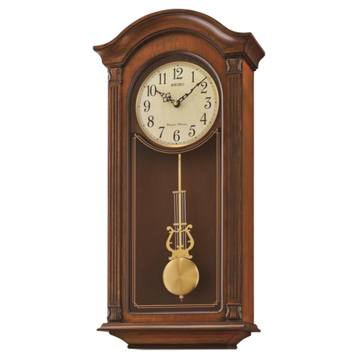 QXH066BLH Pendulum Wall Clock, Brown