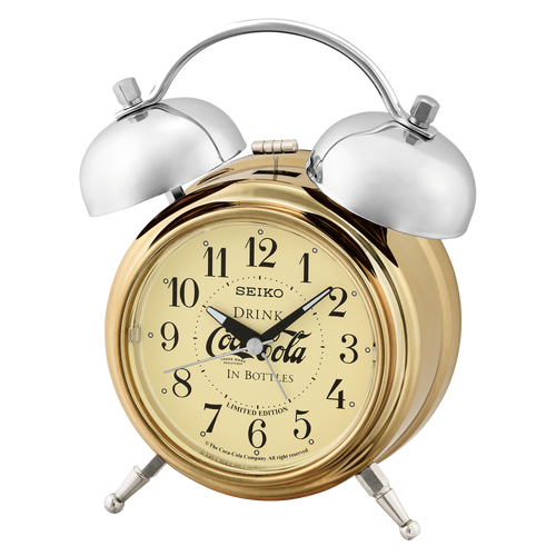 LIMITED EDITION Deux Bell Alarm Clock by Coca-Cola®,  Gold QHK906GLH