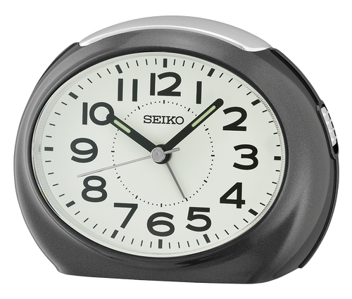 QHE193KLH Alarm Clock, Metallic Black QHE193KLH Alarm Clock, Metallic Black