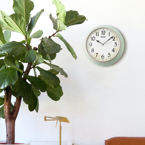 さき Paradise Wall Clock Green Matte QXA832MLH - Seiko Clocks