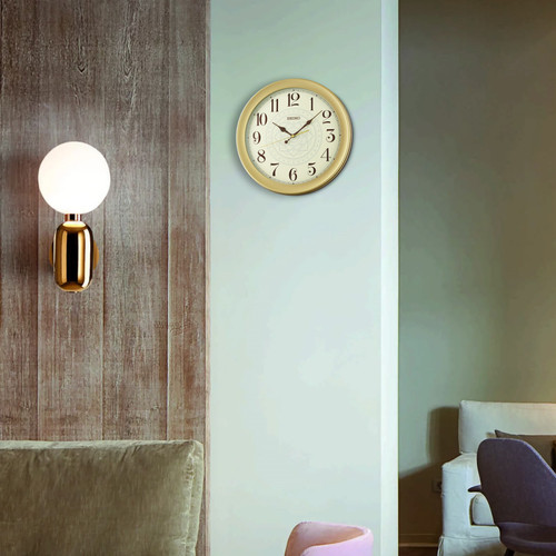 Carter Wall Clock, Gold Flower QXA835FRH - Seiko Clocks