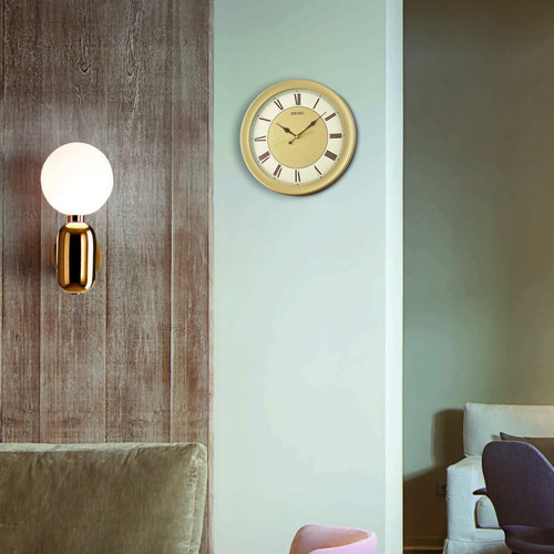 Carter Wall Clock, Gold QXA835GRH - Seiko Clocks