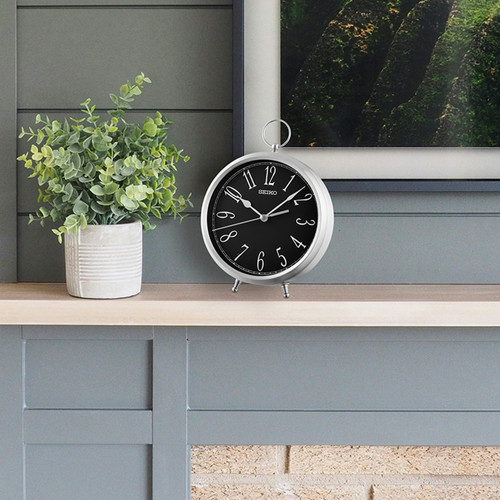 QXG155ALH Traditional Desk Table Clock, Silver-Tone - Seiko Clocks