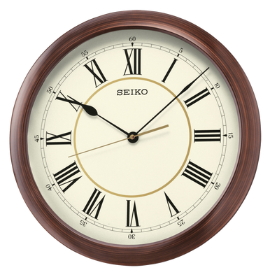 Seiko 19 Inch Rei Nautical Ship Wheel Wall Clock, Roman Numerals Quartz  Analog Battery QXA785BLH 