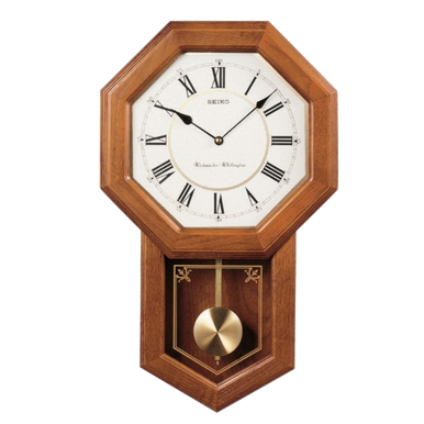 Seiko QXH110BLH Light Oak Schoolhouse Pendulum and Chime Seiko QXH110BLH Light Oak Schoolhouse Pendulum and Chime