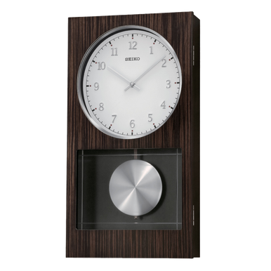 Mid-Century Modern Wall Clock - Dual Chimes Pendulum QXH068BLH