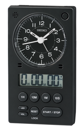 Kitchen Timer, 3 in 1 Alarm Clock, Silver QHE190SLH - Seiko Clocks