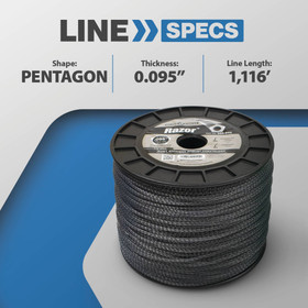 Silver Streak Razor Trimmer Line 380-943 for Diameter 0.095", Length 1116'