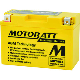 Motobatt Battery for Universal Products CT9B4, YT9BBS