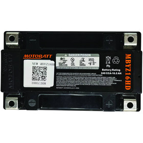 Motobatt Battery for Universal Products GYZ16H, KMX14BS, YTX14BS