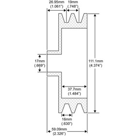 Pulley for CaseIH 537070R1 Tractors; 202-12014