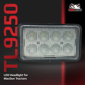 12V Tiger Lights LED Flush Mount Cab Headlight 3.3 Amps, Flood Off-Road Light; TL9250