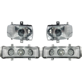 Tiger Lights 12V LED Headlight Kit Flood/Spot Combo Off-Road Light; CaseKit-13