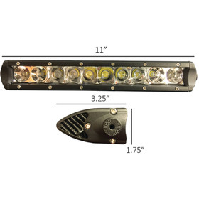 10" Single Row Tiger Lights LED Light Bar 12V, Flood/Spot Combo Off-Road Light; TL10SRC