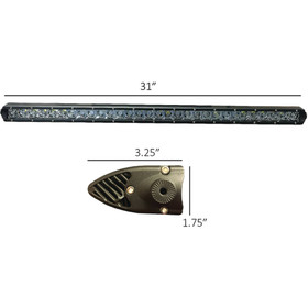 30" Single Row Tiger Lights LED Light Bar 12V 12.5 Amps, Flood/Spot Combo Off-Road Light