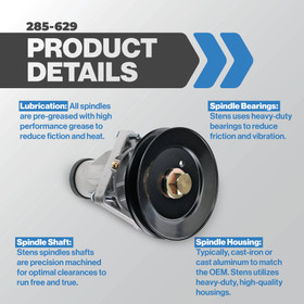 Spindle Assembly For Cub Cadet Z-Force L54, LX54, SX54 and SZ54 mowers; 285-629