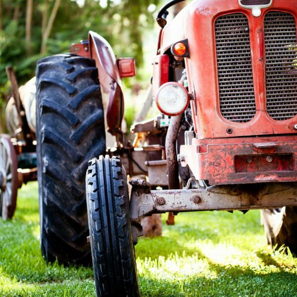 Old tractor in field