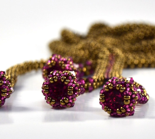 Bellatrix Necklace Bronze & Fuschia  Beading Kit