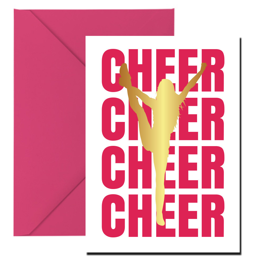 Red Cheer Card Cheer Cheer Cheer Cheer Birthday Card - Personalised Cards