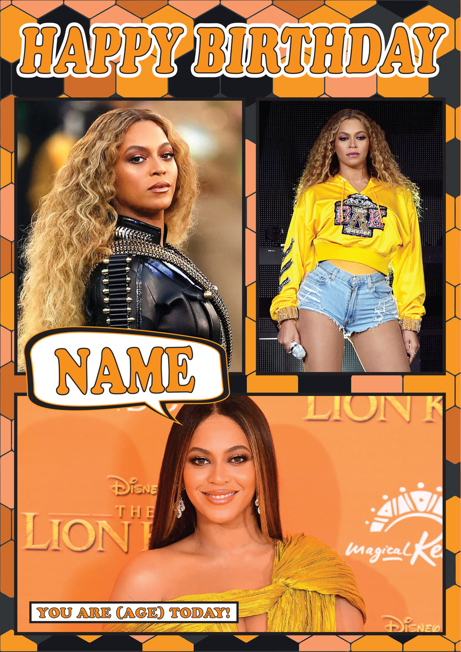 Beyonce Mc1200 Birthday Card - Personalised Cards