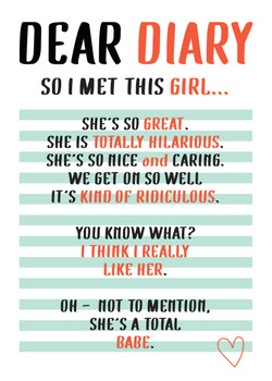 Dear Diary So I Met This Girl.. She's A Total Babe Card
