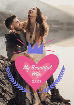 Rm07 Beautiful Wife Photo Valentines Card  Card Rm07 Beautiful Wife Photo Valentines Card  Card