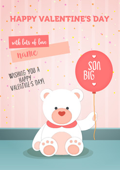 Rm100 Barley Bear Son Valentine's Personalised Card  Card Rm100 Barley Bear Son Valentine's Personalised Card  Card
