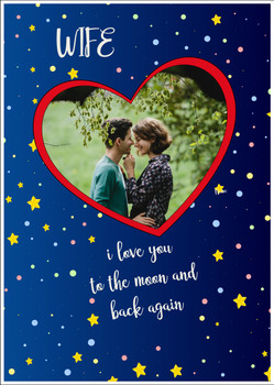 Rm20 Wife Moon And Back Photo Valentine's Card  Card Rm20 Wife Moon And Back Photo Valentine's Card  Card
