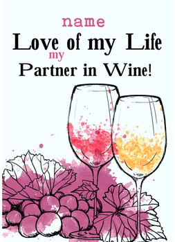 Rm34 My Partner In Wine Valentine's Day Card  Card Rm34 My Partner In Wine Valentine's Day Card  Card