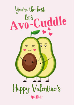 Rm36 Let's Avo-Cuddle Personalised Valentines Card  Card Rm36 Let's Avo-Cuddle Personalised Valentines Card  Card