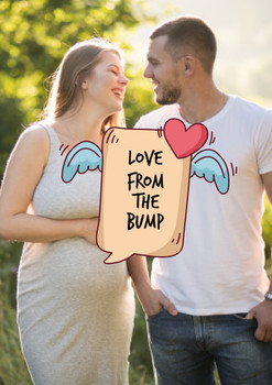 Rm44 Love From The Bump Photo Valentines Card  Card Rm44 Love From The Bump Photo Valentines Card  Card