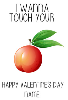 Rm64 Peach Emoji Personalised Valentines Card  Card Rm64 Peach Emoji Personalised Valentines Card  Card