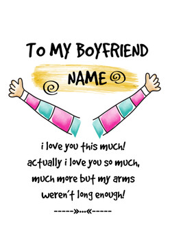 Rm84 Romantic - I Love You This Much  Card Rm84 Romantic - I Love You This Much  Card