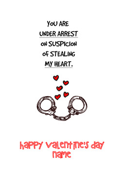 Rm92 Stealing My Heart Valentine's Day Card  Card Rm92 Stealing My Heart Valentine's Day Card  Card