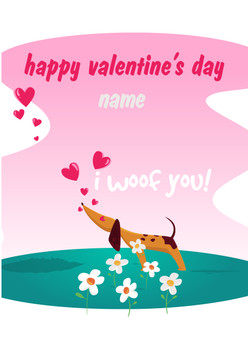 Rm96 I Woof You Valentine's Card  Card Rm96 I Woof You Valentine's Card  Card