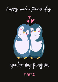 Rm97 You're My Penguin Personalised Valentines Card  Card