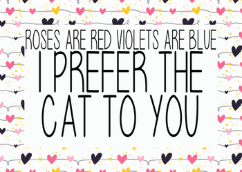 Naughty 209 Roses Are Red Violets Are Blue I Prefer The Cat To You Card Naughty 209 Roses Are Red Violets Are Blue I Prefer The Cat To You Card