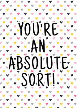 Naughty 352 You're An Absolute Sort Card Naughty 352 You're An Absolute Sort Card
