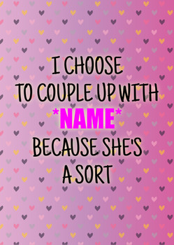 Naughty 457a I Choose To Couple Up With Name Because She's A Sort Card