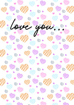 Naughty 490 Love You - Hearts Card Naughty 490 Love You - Hearts Card