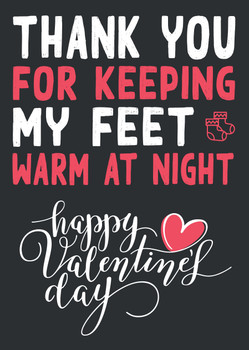 Thank You For Keeping My Feet Warm At Night Happy Valentines Day Card Thank You For Keeping My Feet Warm At Night Happy Valentines Day Card