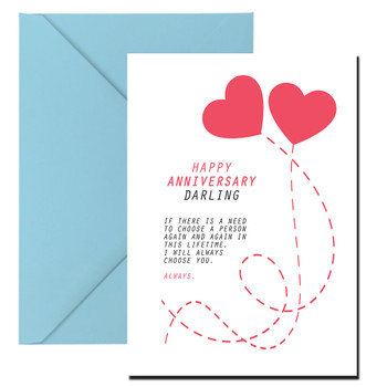 Happy Anniversary Darling.. I Will Always Choose You Always Birthday Card Happy Anniversary Darling.. I Will Always Choose You Always Birthday Card