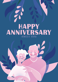Happy Anniversary Sweet Tits Birthday Card