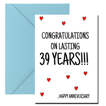 Naughty 425 Congratulations On Lasting  Years!!! ...Happy Anniversary Birthday Card