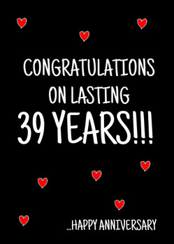 Naughty 425a Congratulations On Lasting  Years!!! ...Happy Anniversary Birthday Card
