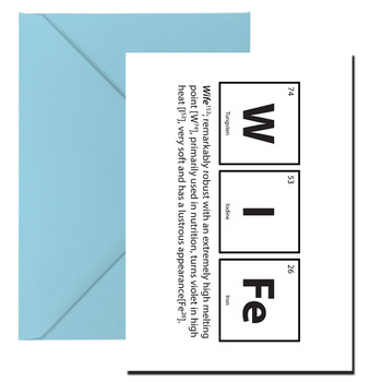 Wife Periodic Table Birthday Card Wife Periodic Table Birthday Card