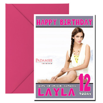Shazahn Padamsee Bollywood Birthday Card