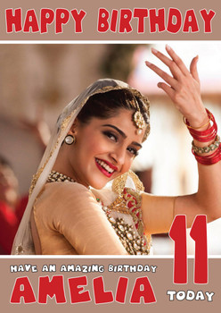 Smile Queen Sonam 1 Bollywood Birthday Card